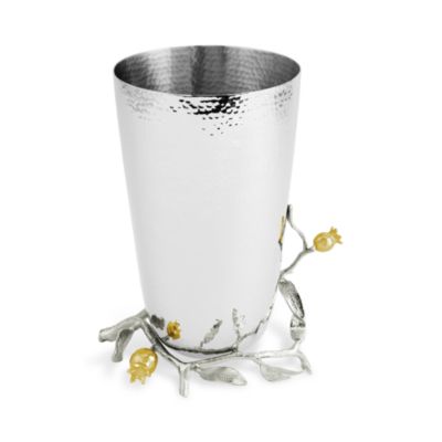 Pomegranate Silver and Gold Vase
