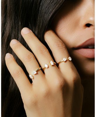 Mixed Lab-Grown Diamond Cuff Ring in 14K Yellow Gold, .50ctw Marquise & Trillion Lab Grown Diamonds