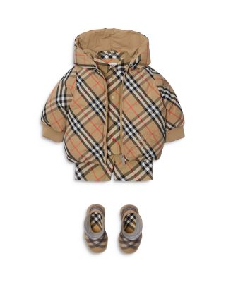 Girls' Reversible Check Puffer Jacket - Baby