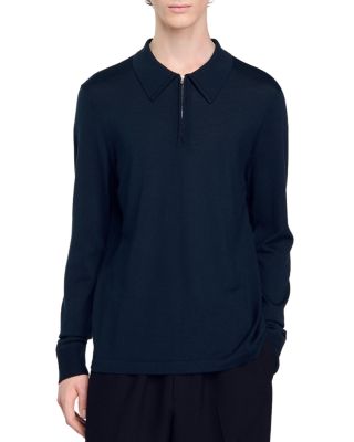 Sandro - Wool-Blend Zip Polo Sweater