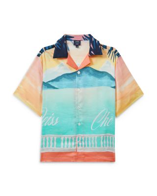 REISS - Veranda Printed Button Front Camp Shirt