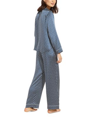 Inez Printed Washable Silk Long Pajama Set