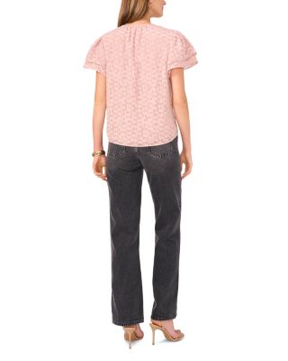 Textured Flutter Sleeve Blouse