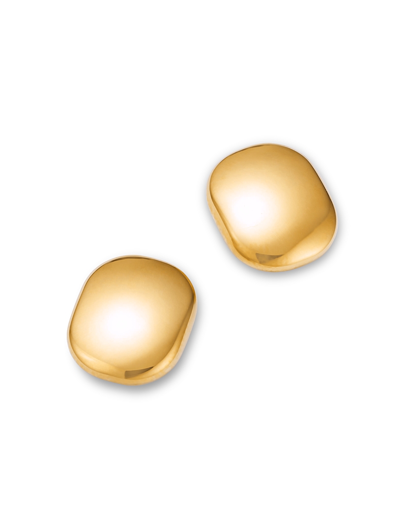 Shop Bloomingdale's Fine Collection Polished Oval Stud Earrings In 14k Yellow Gold