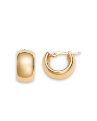 Polished Huggie Hoop Earrings in 14K Yellow Gold
