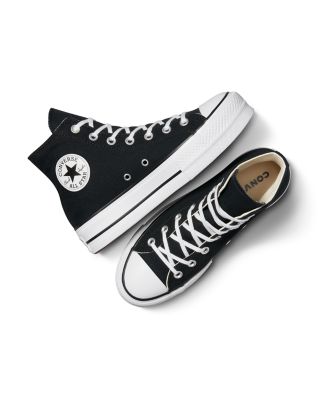 Women's Chuck Taylor All Star Hi Top Black & White Platform Sneakers
