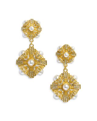 Encrusted Tiered Clip On Earrings