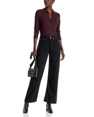 Point Collar Button Front Shirt