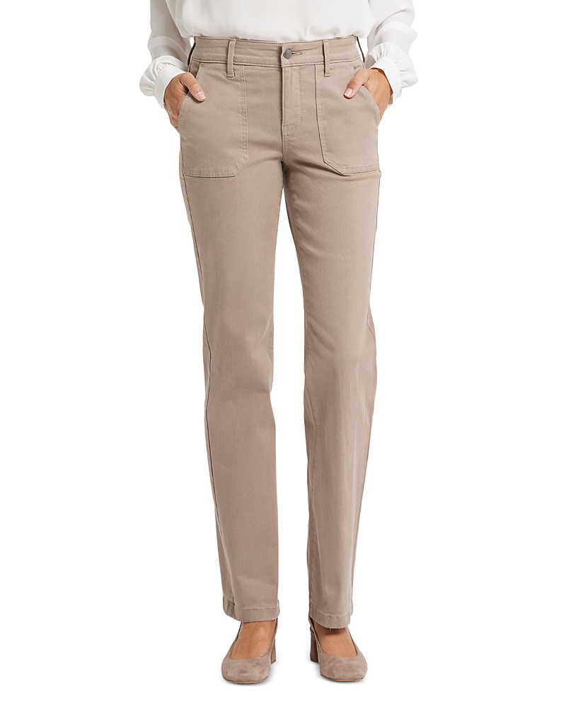 Nydj Marilyn Utility Pocket Straight Leg Jeans In Country Oat