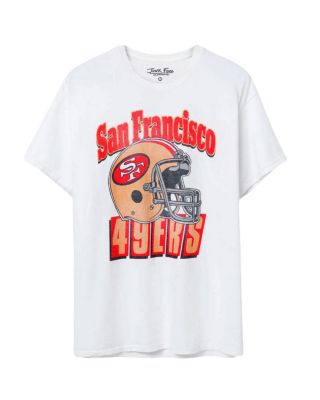 Junk Food Clothing - Unisex NFL San Francisco 49ers Throwback Helmet Flea Market Tee