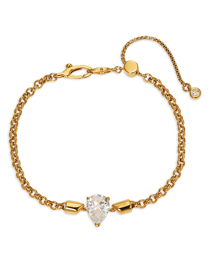 Shop Nadri Cubic Zirconia Pear Slider Bracelet In Gold