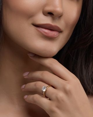 Certified Lab Grown Diamond Engagement Ring in 18K Yellow Gold, 3.0 tcw