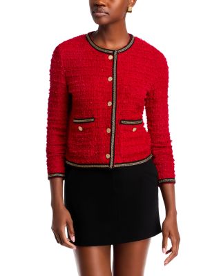 Misook Double Chain Trim Eyelash Jacket