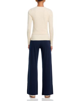 Kelly Ribbed Tee & Kelly Fine Rib Snap Front Cardigan