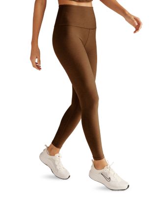 Spacedye Caught In The Midi High Waisted Legging in Bold Mocha Heather