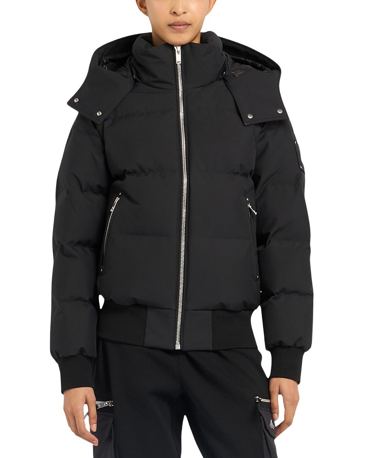 Moose Knuckles Cloud Shearling Trim Down Bomber Jacket