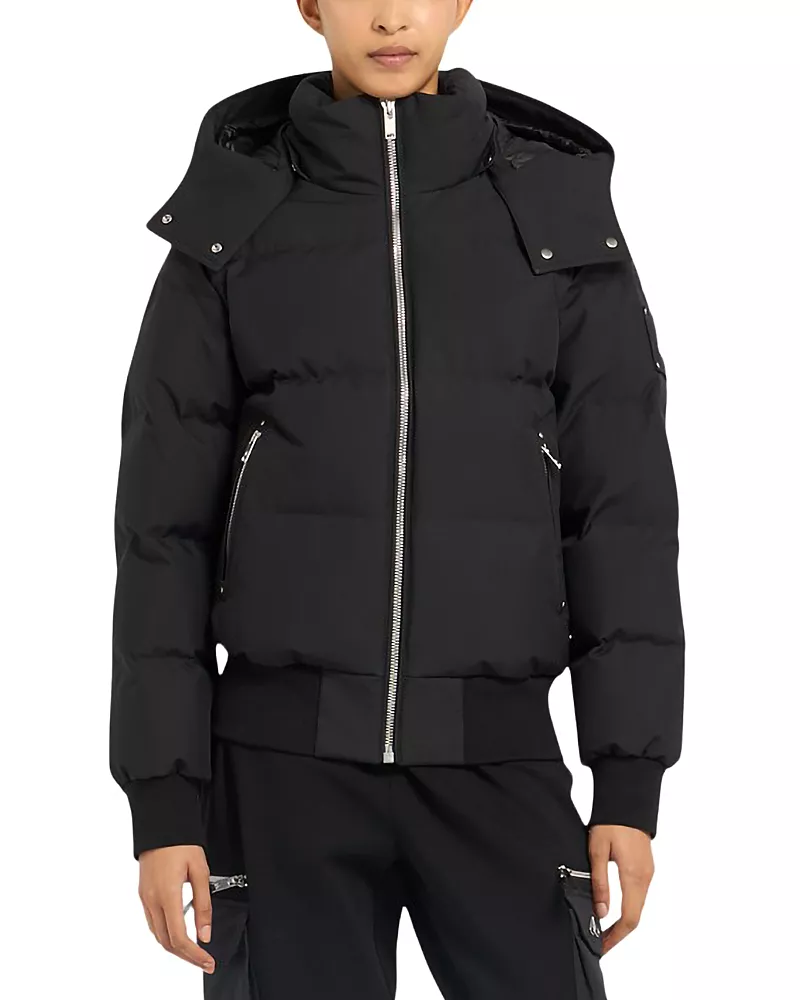 Moose Knuckles Cloud Shearling Trim Down Bomber Jacket