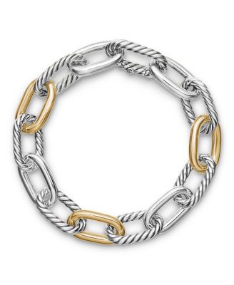 DY Madison&reg; Chain Bracelet in Sterling Silver with 18K Yellow Gold, 11mm