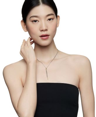 Sterling Silver & 18K Yellow Gold Petite X Lariat Necklace, 17-18"