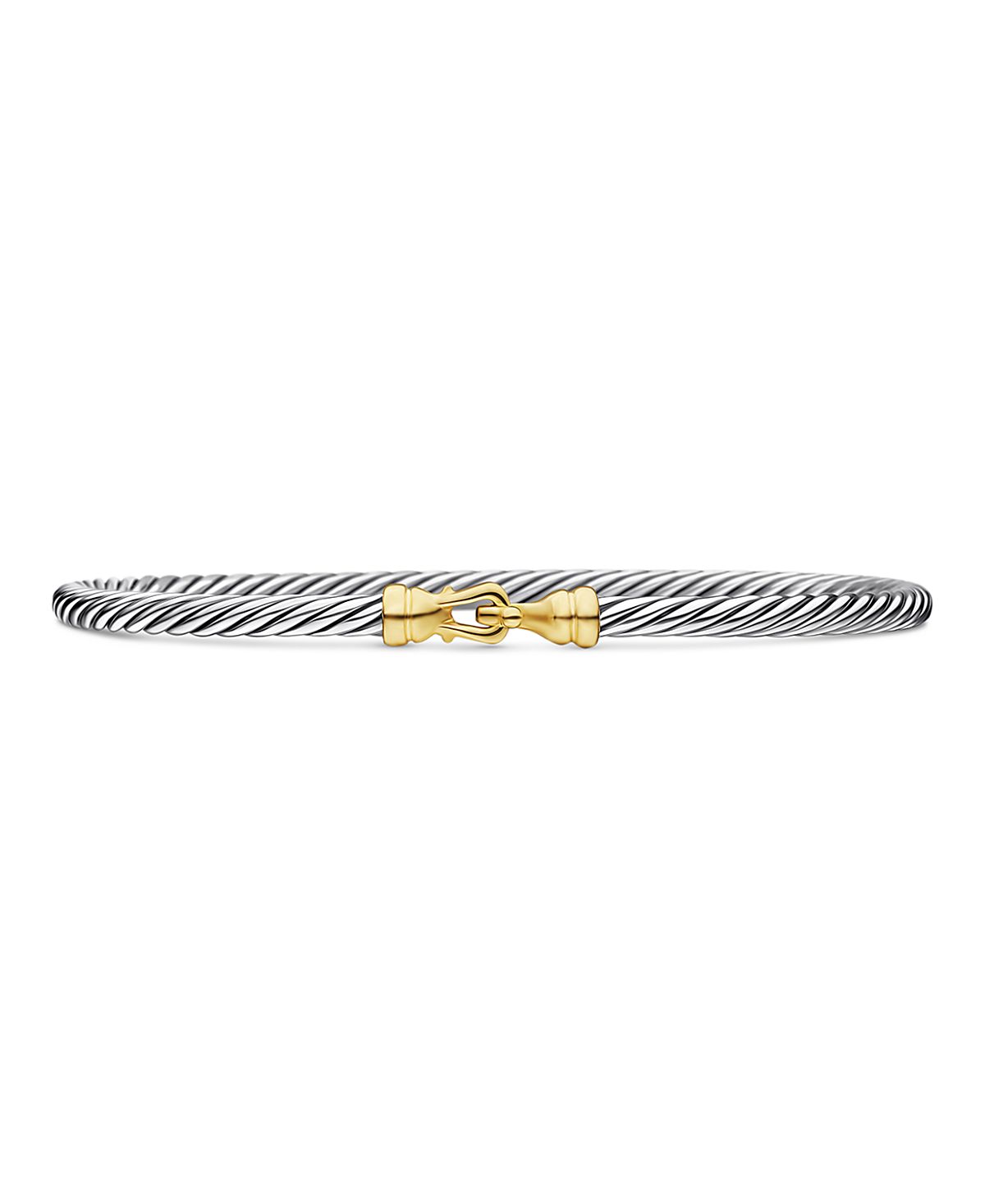 David Yurman Cable Collectibles Buckle Bangle Bracelet with 18K Gold, 3mm