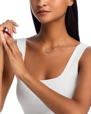 14K Yellow Gold Lab Grown Diamond Dangle Collar Necklace, 16-20"