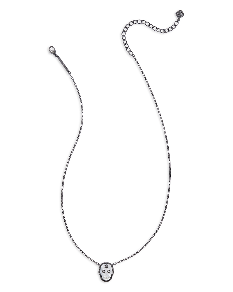 Kendra Scott Gunmetal Skeleton Short Pendant Necklace In Gray