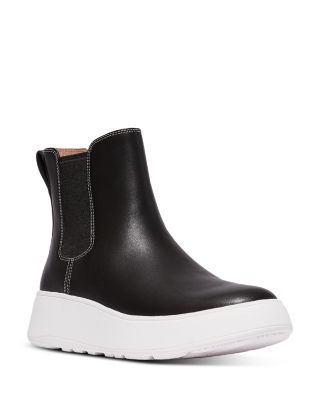 Women's F Mode Contrast Stitch Flatform Chelsea Boots