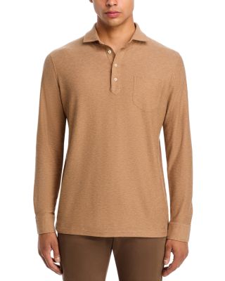 Ramble Cotton & Cashmere Long Sleeve Polo Shirt