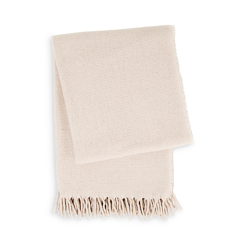 Frette Boucle Silk, Wool, Cashmere Fringed Throw Blanket, 51 X 74 - Exclusive In Neutral