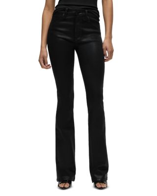 Hudson Barbara High Rise Bootcut Jeans in Coated Black Beauty