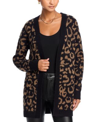 AQUA - Leopard Open Front Cardigan - Exclusive