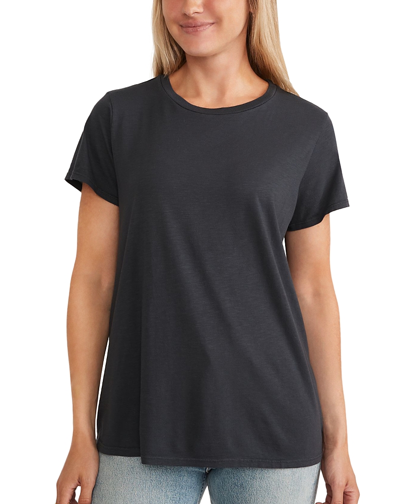 Marine Layer Saddle Hem Crewneck T-shirt In Black