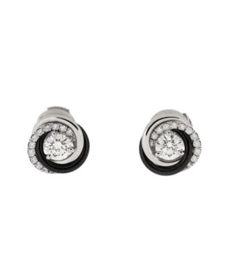 Pre-Owned Cartier Mini Trinity Stud Earrings 18K White Gold with ...