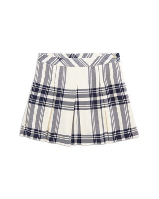 Ralph Lauren - Girls' Plaid Pleated Cotton Twill Culotte Shorts - Big Kid