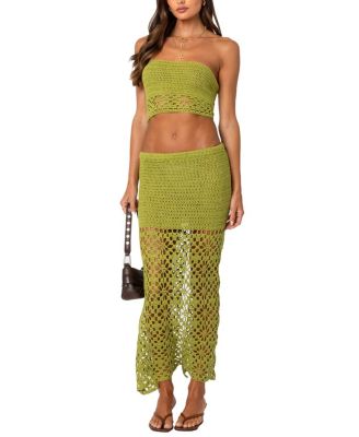 Ida Back Slit Crochet Maxi Skirt