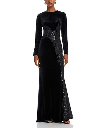 mother of the bride velvet dresses Zanna Modern Long Sleeves Ruched Long Dresses, Red Featuring a flutter half sleeve wrap V Zapaka Women Mother of Bride