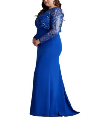 Plus Garnet Sequin Embroidered Blouson Gown