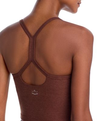 Spacedye Slim Racerback Cropped Tank in Bold Mocha Heather