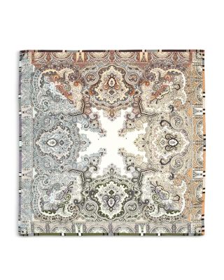 Color Block Paisley Square Silk Scarf