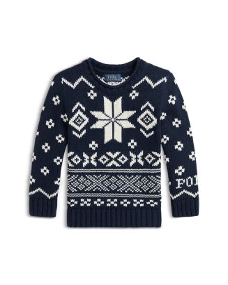 Ralph Lauren Little Boy's Reindeer Wool Blend Sweater Black Size 6