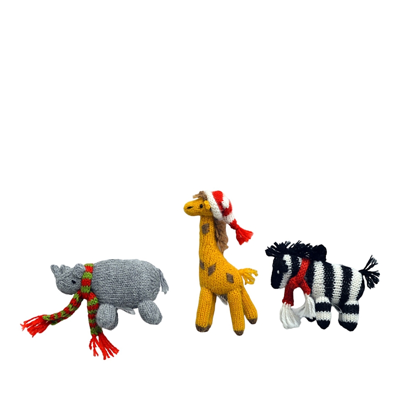 Melange Safari Animal Ornaments, Set of 3