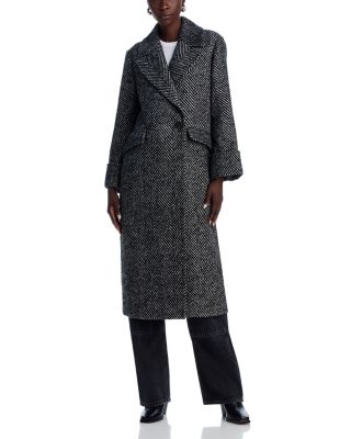 Aqua Chevron Herringbone Coat - Exclusive