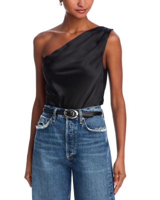 STEVE MADDEN - Sapphire Satin One Shoulder Bodysuit
