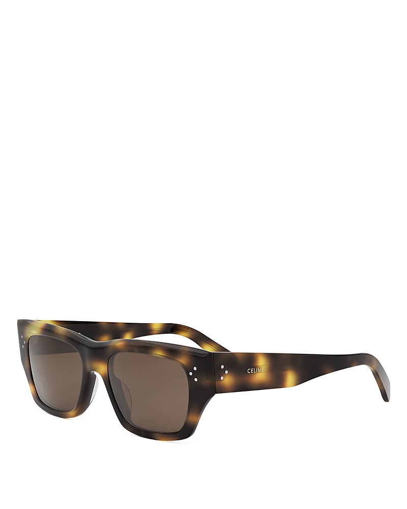 Celine 3 Dots Hd Geometric Sunglasses, 53mm In Havana/brown