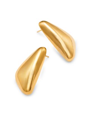 Polished Triangle Electroform Stud Earrings in 14K Yellow Gold
