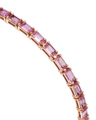 Pink Sapphire Tennis Bracelet in 14K Rose Gold