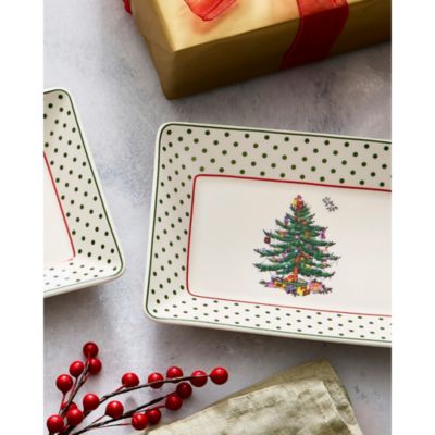 Christmas Tree Polka Dot 3-Piece Nesting Tray Set
