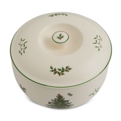 Christmas Tree Round Covered Casserole