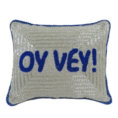 Sudha Pennathur Oy Vey Beaded Decorative Pillow, 8 x 10