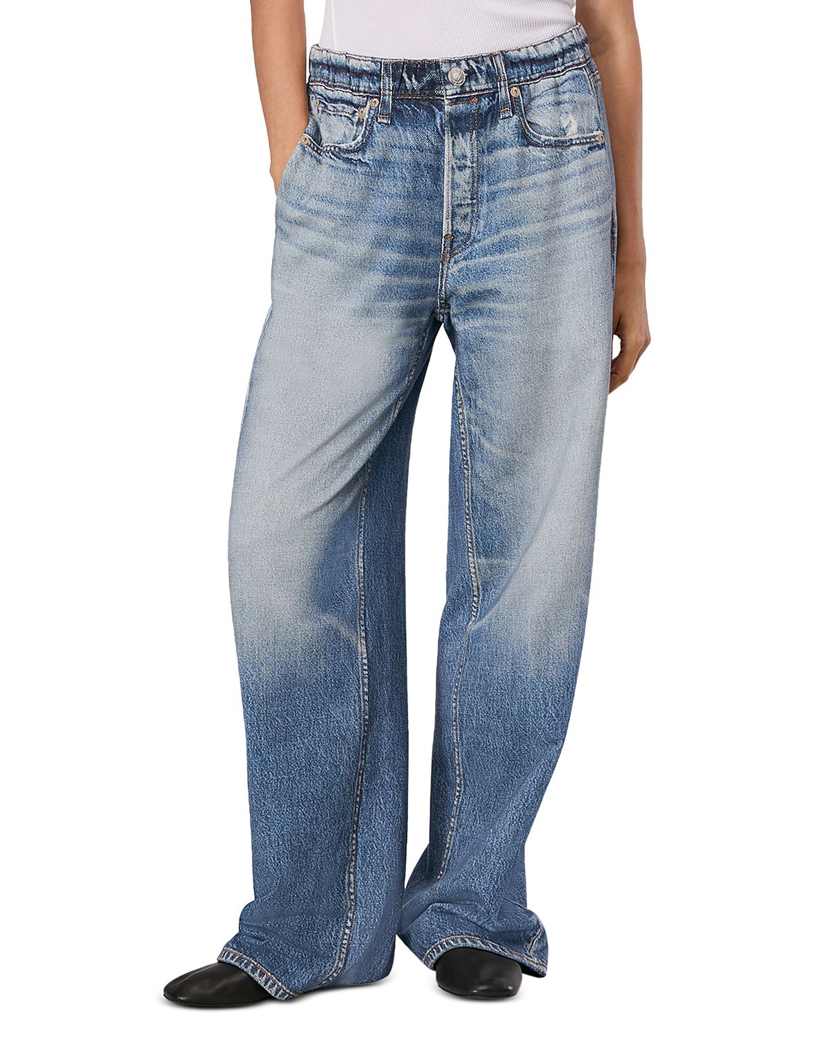 rag & bone Miramar High Rise Wide Leg Cotton Terry Sweatpant Jeans